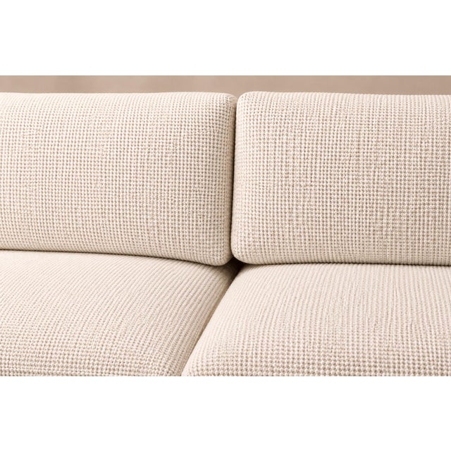 Sergio Rodrigues Sergio Rodrigues "Millor" Sofa in Rosewood, Leather & Textured Fabric, Brazil, 1960s For Sale - Image 4 of 18