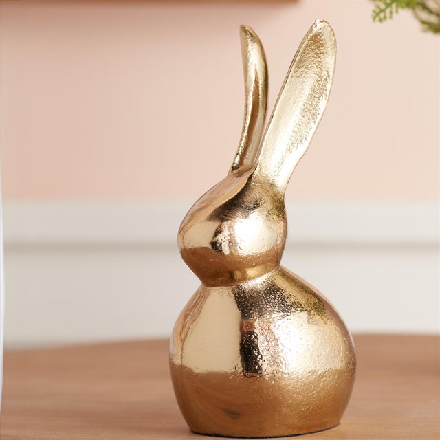 Modern Modern Metal Bunny Decor (Set of 2) For Sale - Image 3 of 4