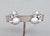 Vintage Signed Crown Trifari Rhodium Plated Mabe Pearl & Clear Rhinestone Clip Earrings-2 Pieces For Sale In Philadelphia - Image 6 of 8
