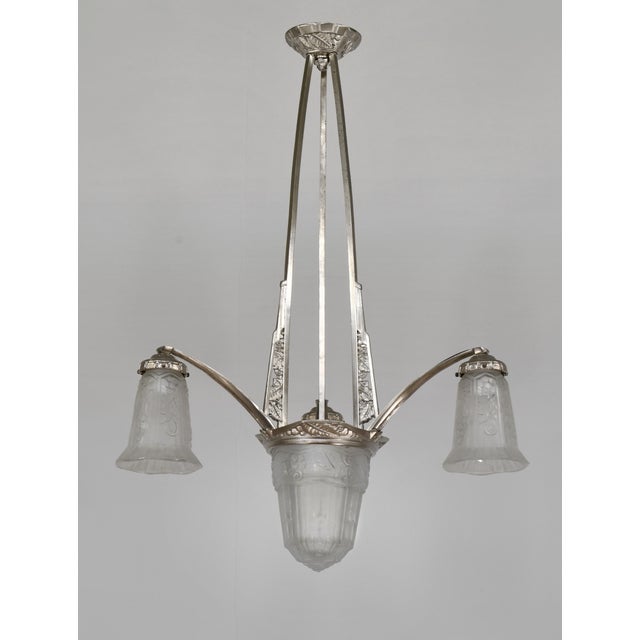 French Art Deco Chandelier by Pierre Maynadier 1930 France For Sale - Image 12 of 14