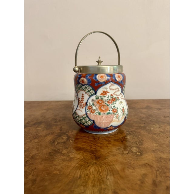 1920s Antique Japanese Imari Biscuit Barrel, 1920 For Sale - Image 5 of 6