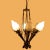 1940s Vintage Art Deco Nouveau Mashaal 6 Light Chandelier in Brass & Frosted Glass Lamp For Sale - Image 5 of 6