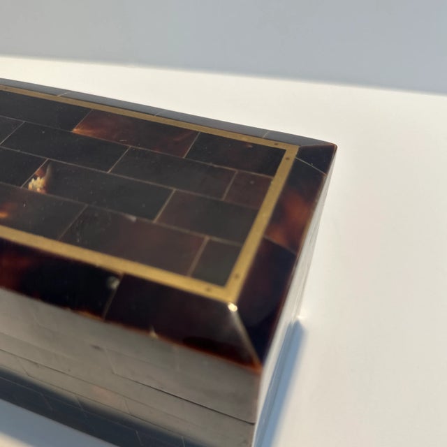 Maitland Smith Penshell Box With Brass Detail For Sale - Image 9 of 9