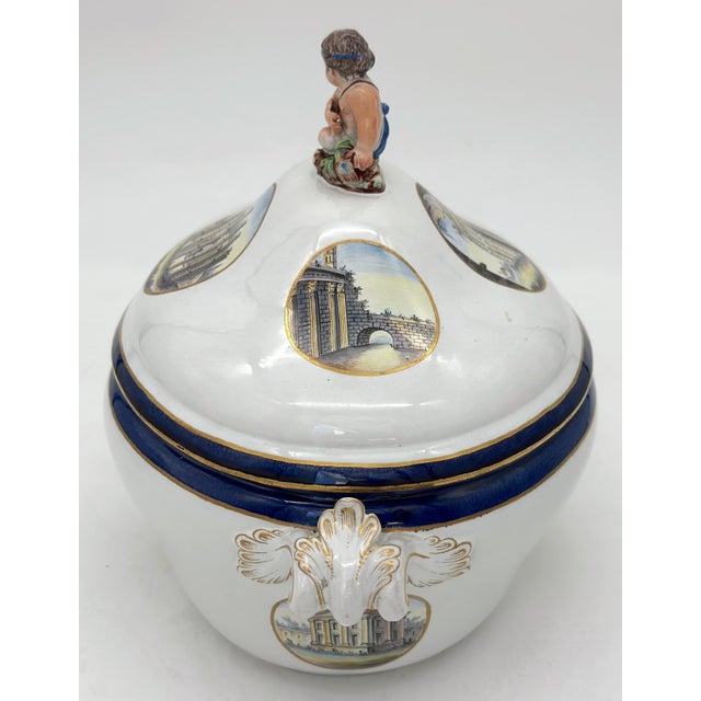 18th Century Naples Porcelain Grand Tour Topographical Tureen For Sale - Image 4 of 9
