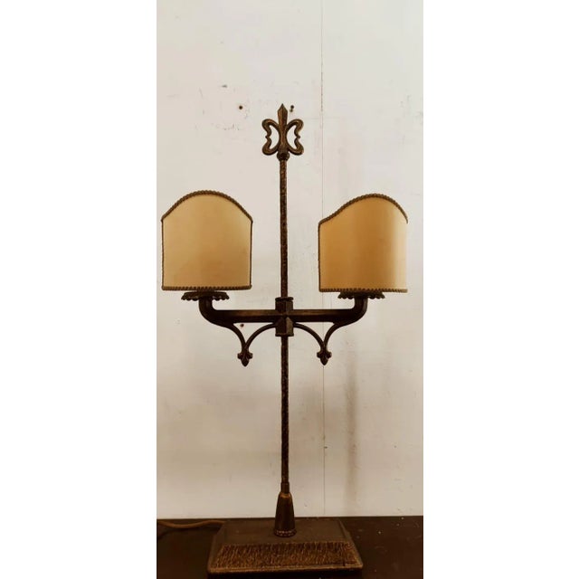 Medieval Table Lamp in Hammered Brass For Sale - Image 3 of 13