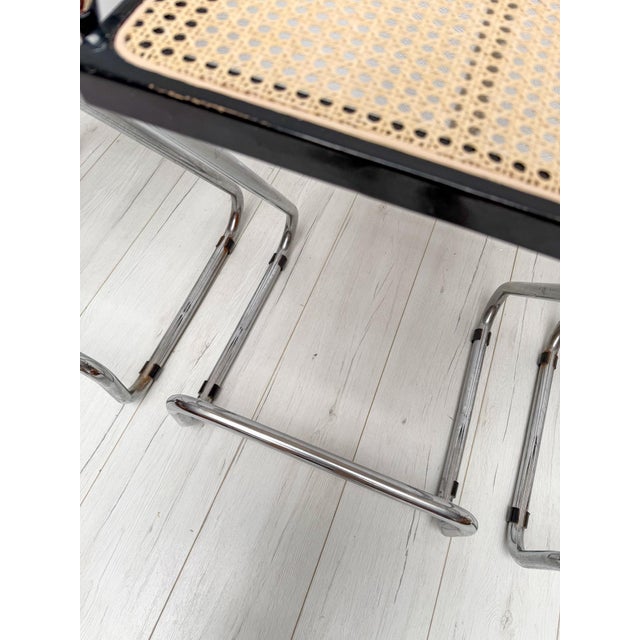 Beige Vintage Italian Wicker and Chrome Barstools, 1970s, Set of 3 For Sale - Image 8 of 10