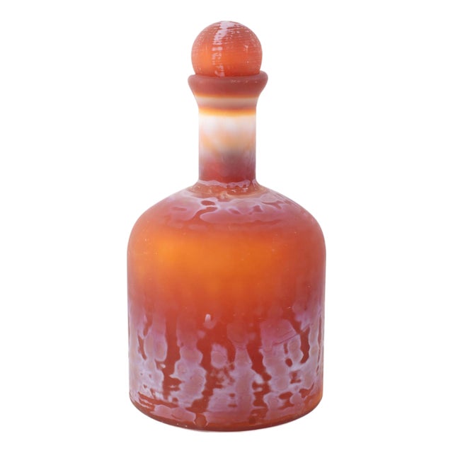 Mercer Glass Capped Bottle in Tangerine- Short For Sale