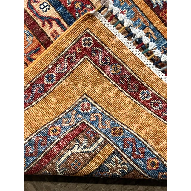 Hand-Knotted Afghan Striped Geometric Runner 2'9" X 8'5" For Sale - Image 4 of 6