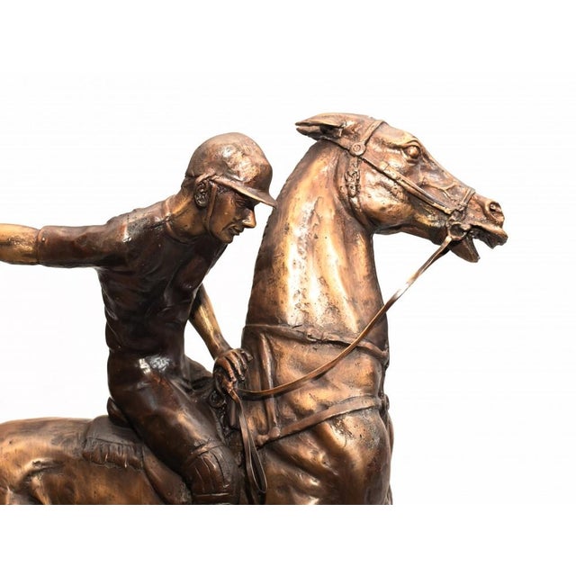 Unknown, Polo Player Horse Jockey Statue, Bronze For Sale - Image 12 of 18