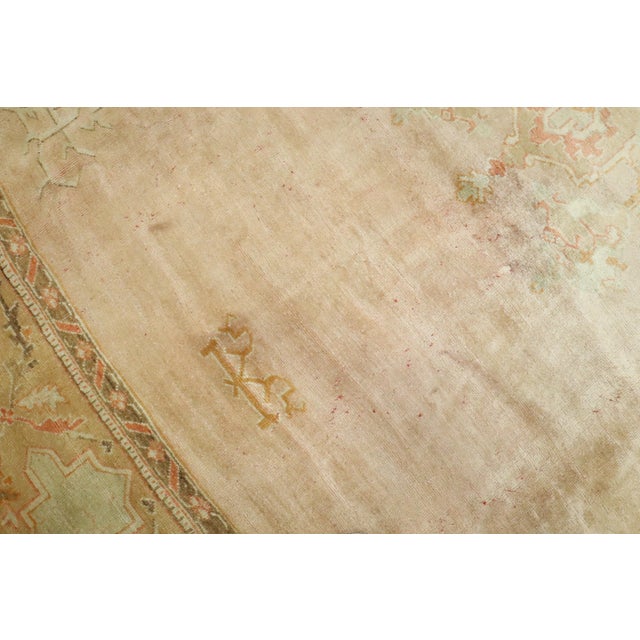 Antique Zabihi Collection Light Pink Turkish Oushak Oversize Rug - 11'4" x 14'5" For Sale - Image 9 of 12