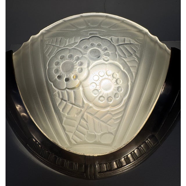 Art Deco Nickel-Plated Bronze Wall Sconces from Viarme, France, 1930s, Set of 2 For Sale - Image 11 of 18