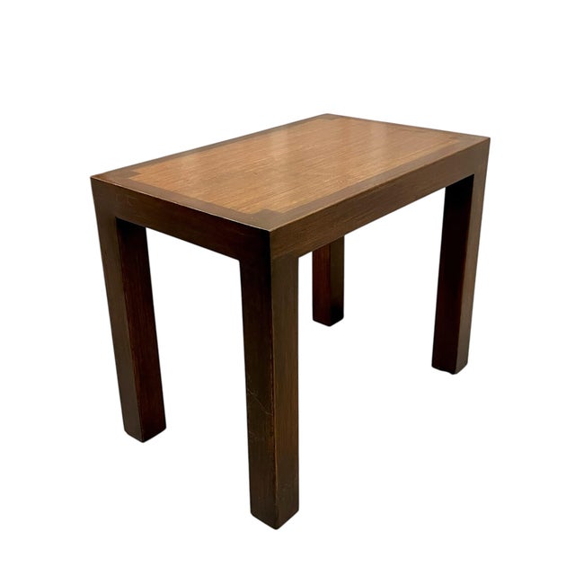 Wood Vintage Mid Century Modern Small Parsons Side Table For Sale - Image 7 of 16
