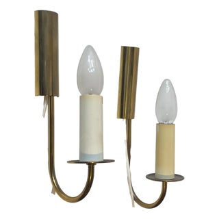 Midcentury Brass Wall Lights from Lyskær Belysning, 1960s, Set of 2 For Sale