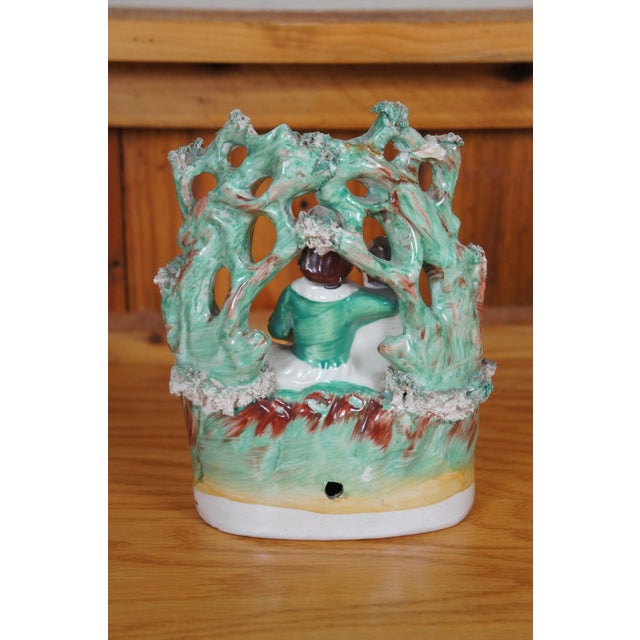 Staffordshire Antique Staffordshire Romeo & Juliet Lovers in the Garden Figurine For Sale - Image 4 of 11