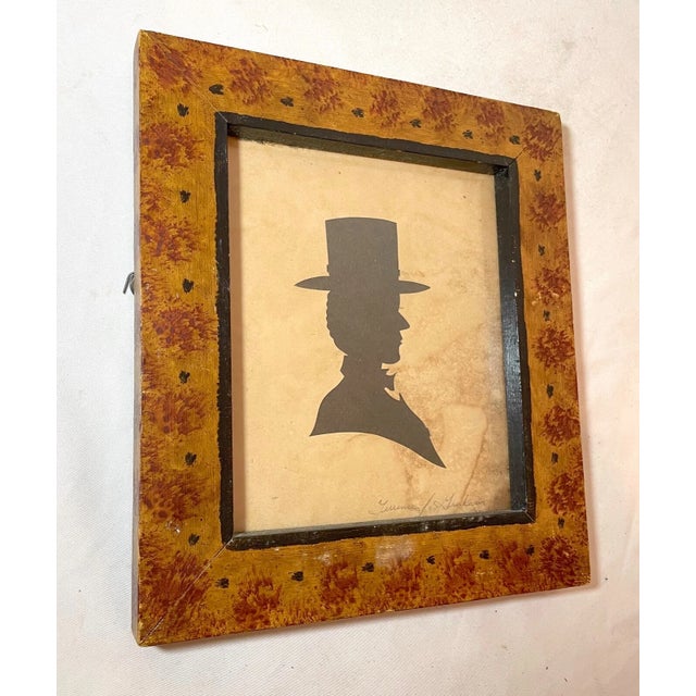 Black Antique 1800's Terrence Graham Cut Out Black Silhouette Portrait Abraham Lincoln For Sale - Image 8 of 10