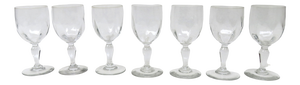 Large Glass Wine Glasses, France, Set of 7