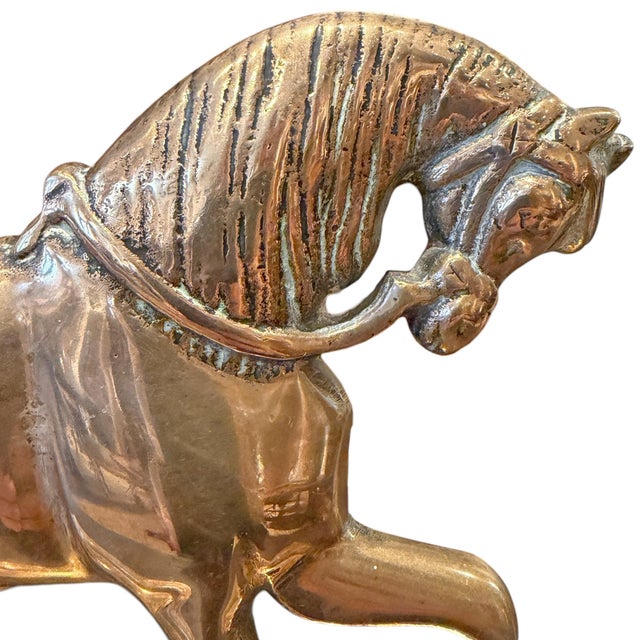 Pair of Early 19th Century English Georgian Brass Horse Doorstops For Sale In Chicago - Image 6 of 13
