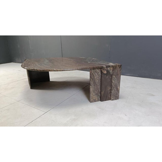 Green Vintage Marble Coffee Table, 1980s For Sale - Image 8 of 10