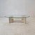 Very nice Italian coffee or side table handcrafted out of travertine, 1980s. It is made of beautiful travertine. Please...