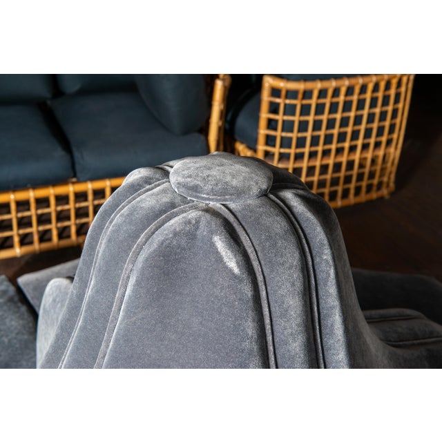 Dark Grey Velvet Bourne, Round Sofa For Sale - Image 11 of 12