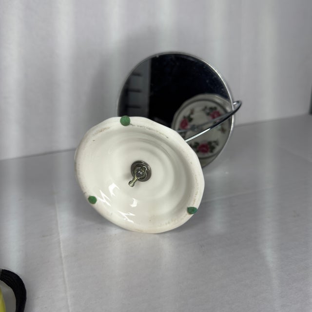 Mid 20th Century Porcelain Base Vanity Mirror For Sale - Image 4 of 8