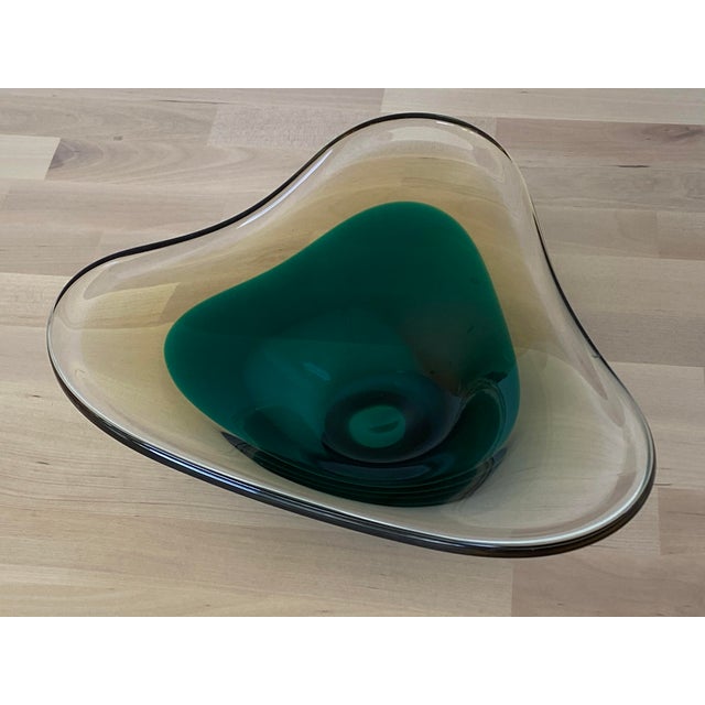 Mid-Century Biomorphic Abstract Modern Erickson Glass Bowl Sommerso For Sale - Image 10 of 11
