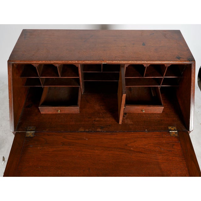 Brown Antique Georgian Slant Front Secretary Desk / Early English Oak Fall Front Writing Bureau For Sale - Image 8 of 9