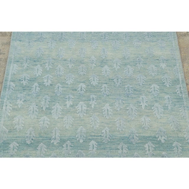 Late 20th Century Contemporary Block Print Floral Natural Silk Runner by Rug & Kilim, India For Sale - Image 5 of 8