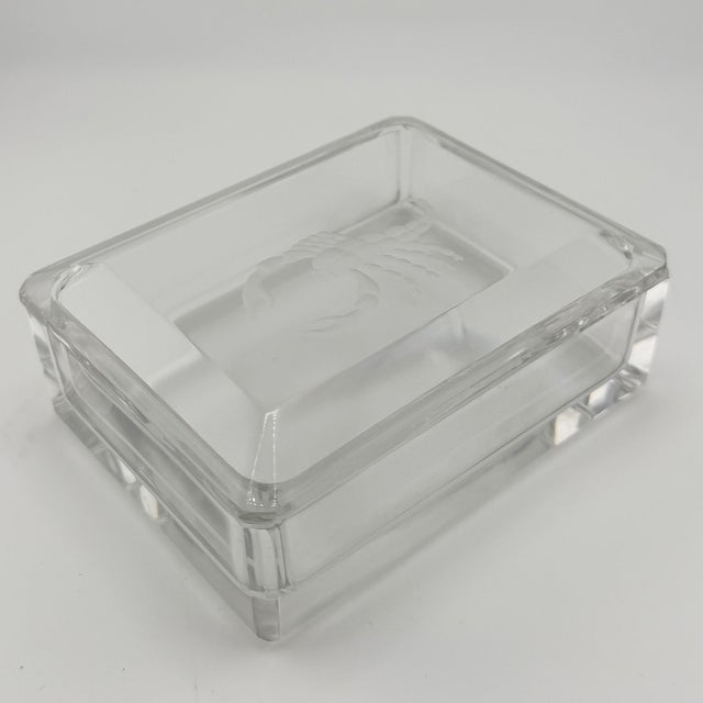 Mid 20th Century Val Saint Lambert Crystal Scorpion Covered Box, Belgian Zodiac Box - Signed For Sale In Oklahoma City - Image 6 of 9