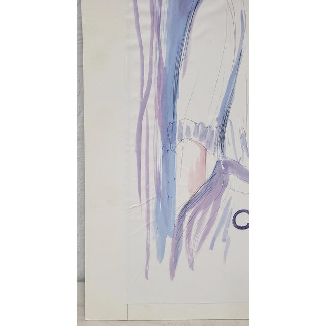 1980s Vintage Calvin Klein Advertising Illustration C.1980s For Sale - Image 5 of 7