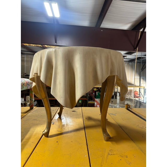 1970s Draped Resin Petite Trompe-l'Oeil Table For Sale - Image 12 of 12