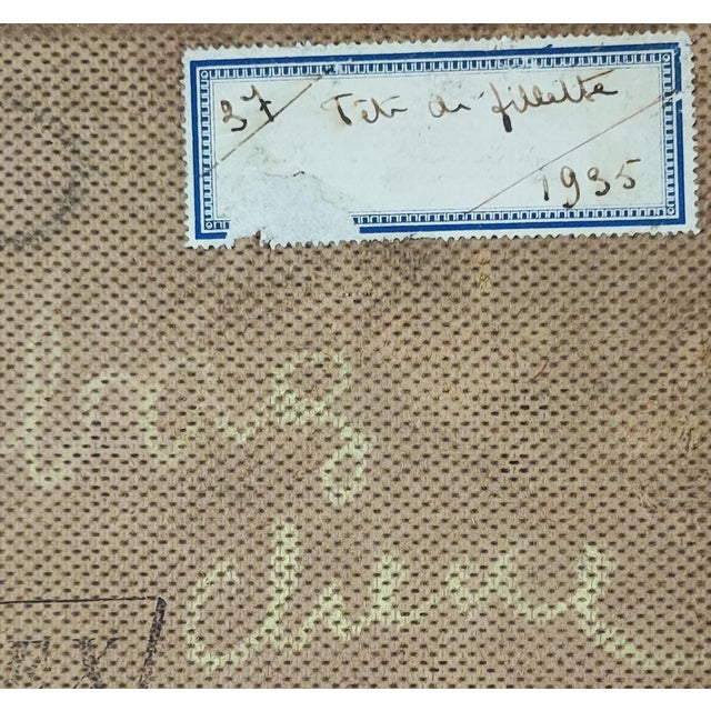 Georges Darel, Portrait de Fillette, 1935, Oil on Wood For Sale - Image 9 of 10