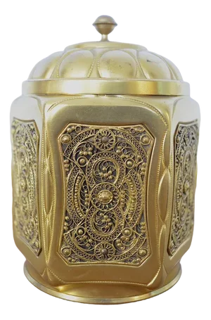 Vintage Cover Box in Metal by Erhard & Söhne, 1920s