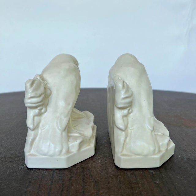 Rookwood Pottery Pair of Rookwood Ceramic Crow Bookends Bird For Sale - Image 4 of 8