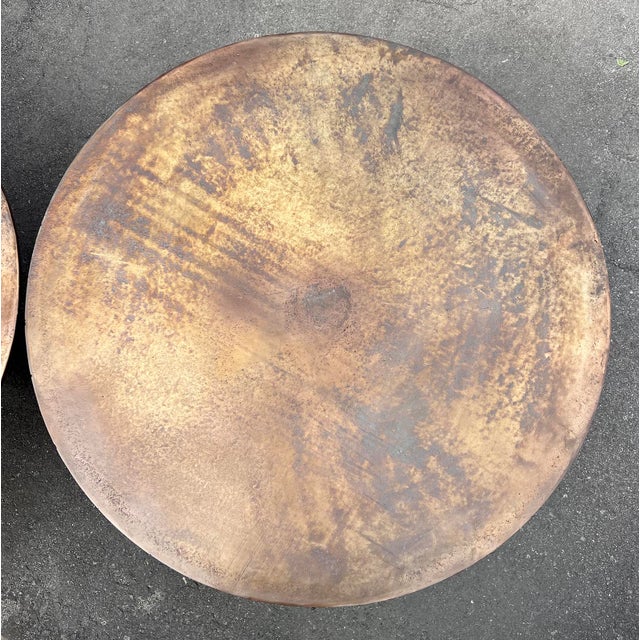 Forma Brass Pedestal Modern Industrial Coffee Table For Sale - Image 10 of 10