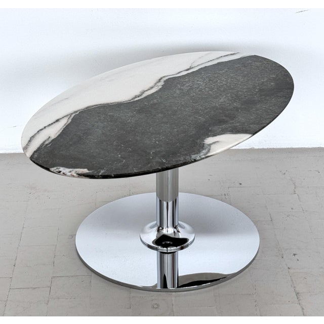 Italian Marble and Chrome Coffee Table, 1980s For Sale - Image 6 of 13