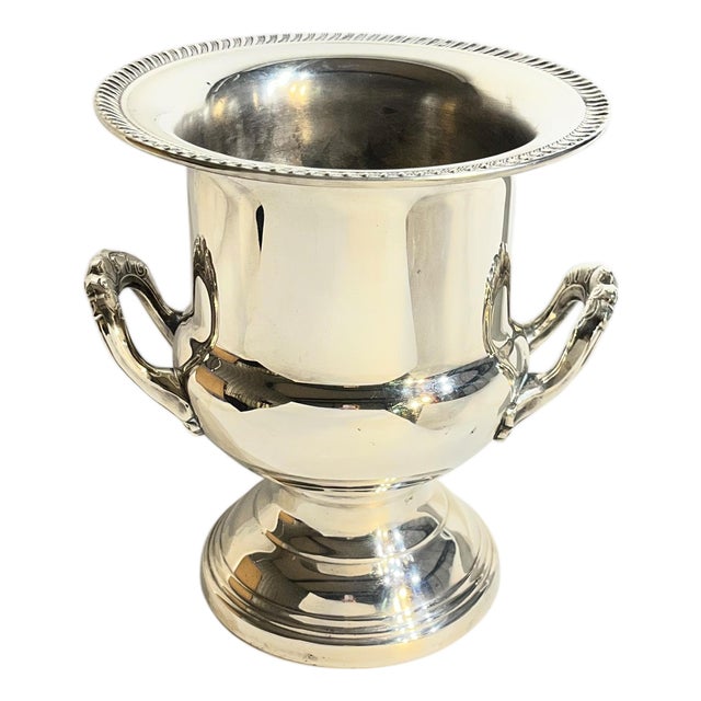 Vintage Silver Plate Ice Champagne Bucket by Leonard For Sale