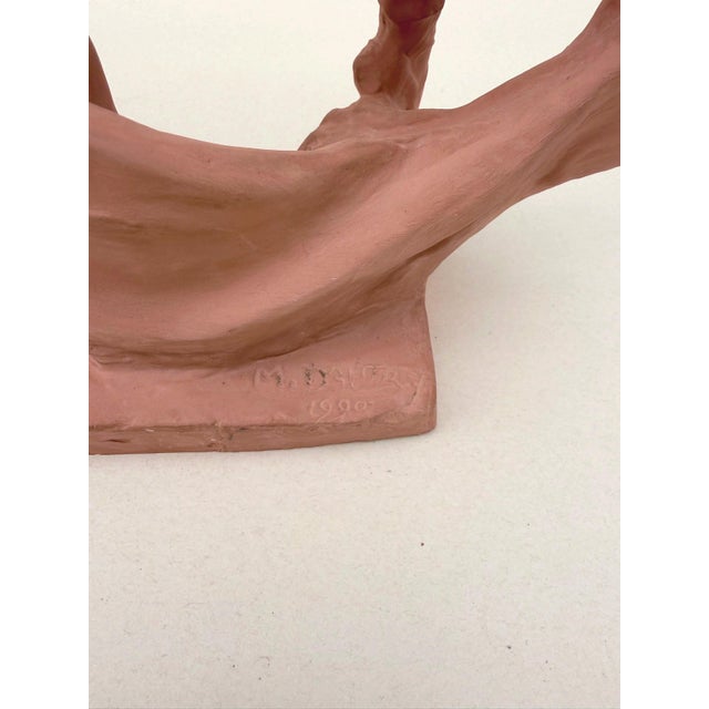 Ceramic Mercedes Dassy Dancer Sculpture in Terracotta by Marc Dautry, France, 1990 For Sale - Image 7 of 10