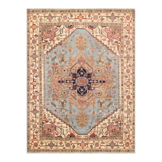 Serapi Wool L. Blue Area Rug- 9' 0'' X 12' 2'' For Sale