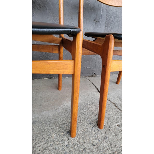 Wood Set 4 Teak Danish Modern Dining Chairs Manner of Erik Buch 1960's For Sale - Image 7 of 14
