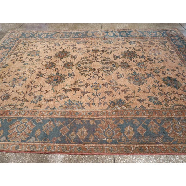 Galerie Shabab Collection Mid-20th Century Turkish Oushak Room Size Carpet For Sale - Image 4 of 8