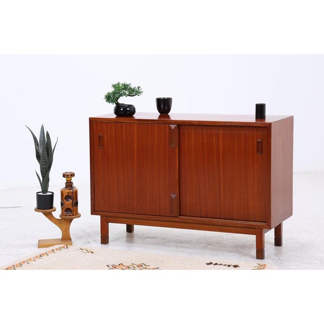 Mid-Century Mahogany Commode with Sliding Doors For Sale - Image 17 of 17