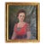 Artist Ida Jolly Crawley: Portrait of Woman in Red Dress For Sale