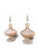 Pair of satin-finished blown glass perfume bottles in a powdery pink hue with an opaline gradient, resting on flared...