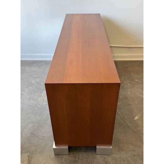 1980s Post Modern Mahogany & Aluminum 6 Drawer Dresser For Sale - Image 15 of 17