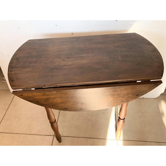Small Masters Table in Natural Wood with Two Drop Leaves, 1800s For Sale - Image 6 of 7