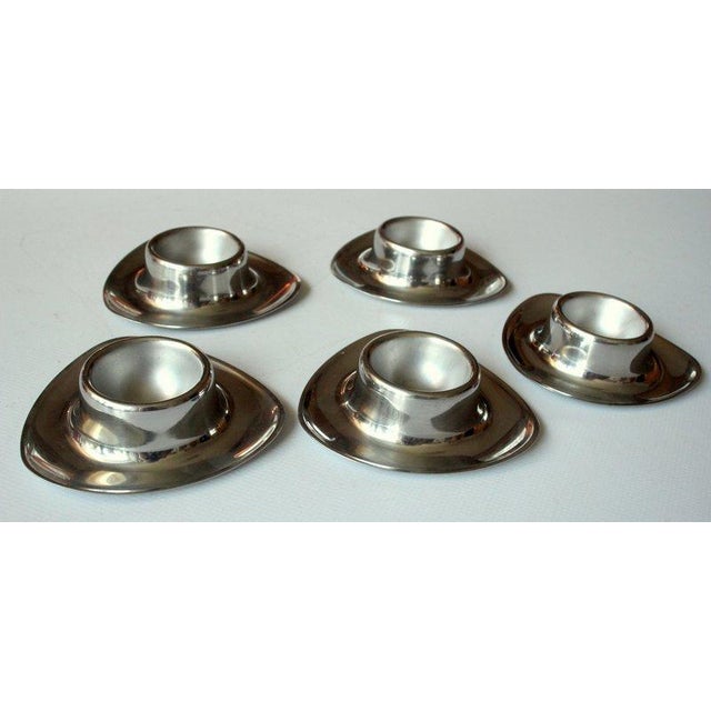 Mid-Century Modern Stainless Steel Egg Cups - Set of 5 - Vintage For Sale - Image 3 of 7