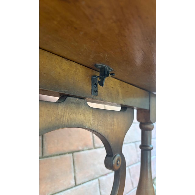 Wood Cozy Floral Tilt-Top Tea Table For Sale - Image 7 of 9