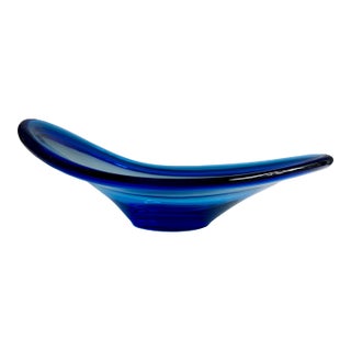 Vintage Blue Selandia Bowl Attributed to Per Lütken for Holmegaard For Sale