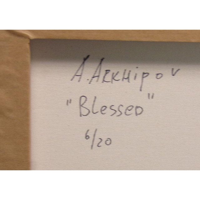 Anton Arkhipov "Blessed" Hand Signed Custom Framed Art For Sale - Image 4 of 7